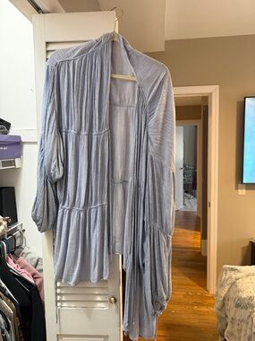 Free People Light Blue Tiered Open Cardigan